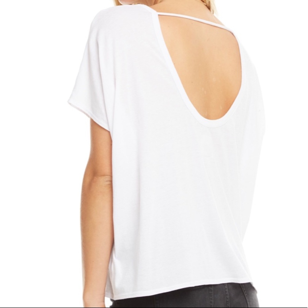 Vintage Jersey Boxy Deep Scoop White Tee